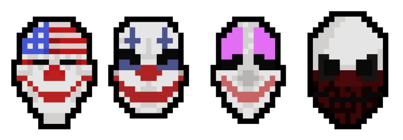 Пиксельный payday маска