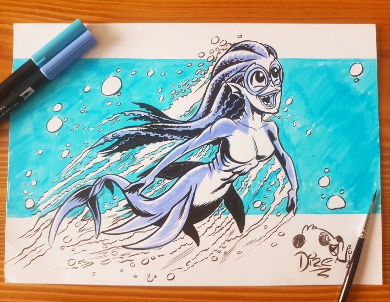 Рисунки водяными маркерами