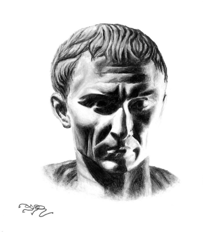 Гай Юлий Цезарь гипсовая голова
