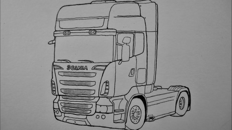 Раскраска тягач Скания r420