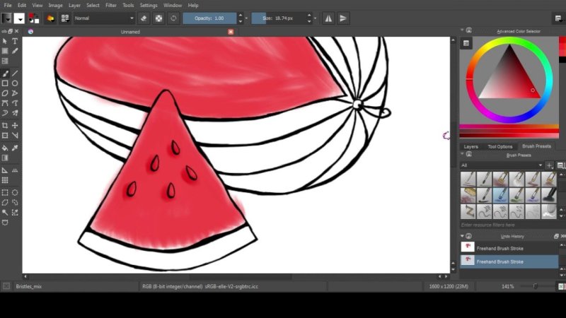 Как нарисовать волосы в Krita