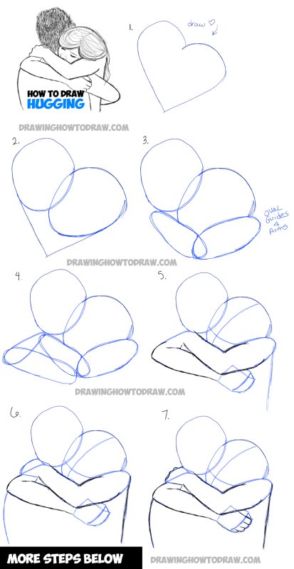 how to draw hugs