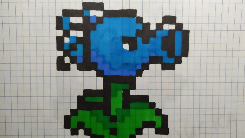 Рисунки по клеточкам зомби против растений