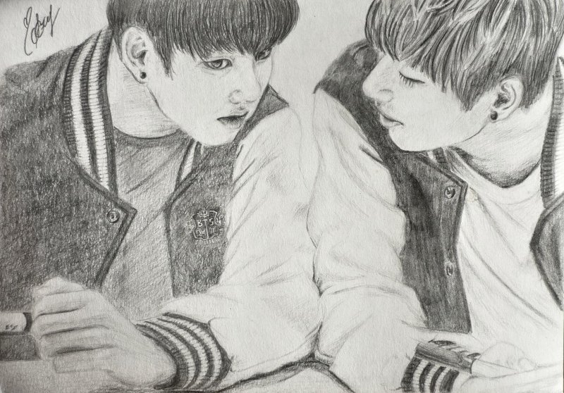 BTS карандашом Вигуки