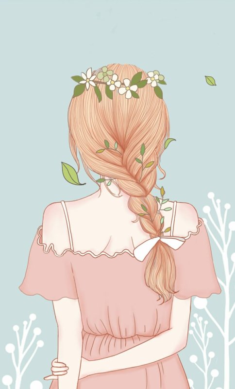 Девушка со спины рисунок