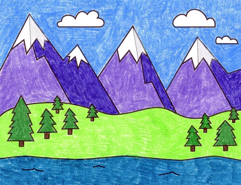 Пейзажи рисунки легкие