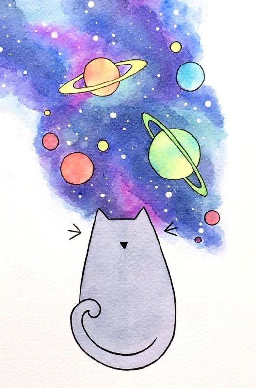 Рисунки космоса для срисовки легкие
