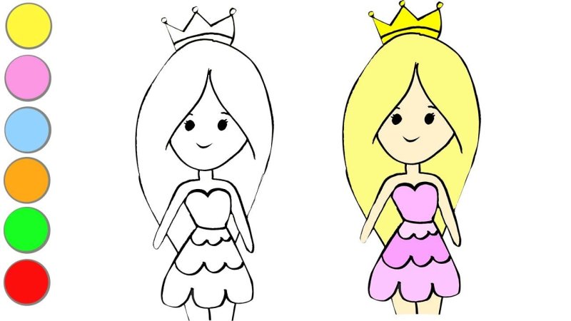 принцесса рисунок для детей легкий