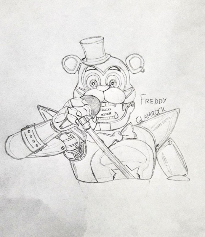 Glamrock Freddy раскраска
