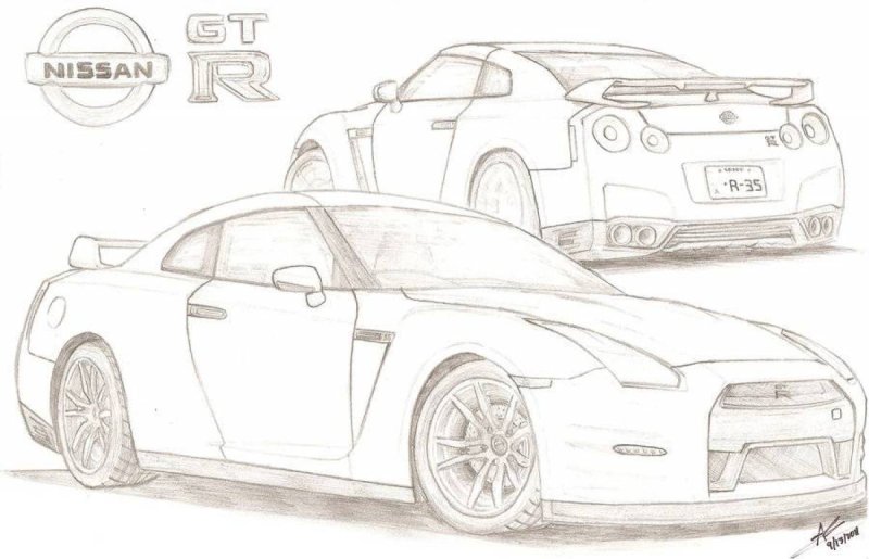 Nissan Skyline GTR 35 карандаш
