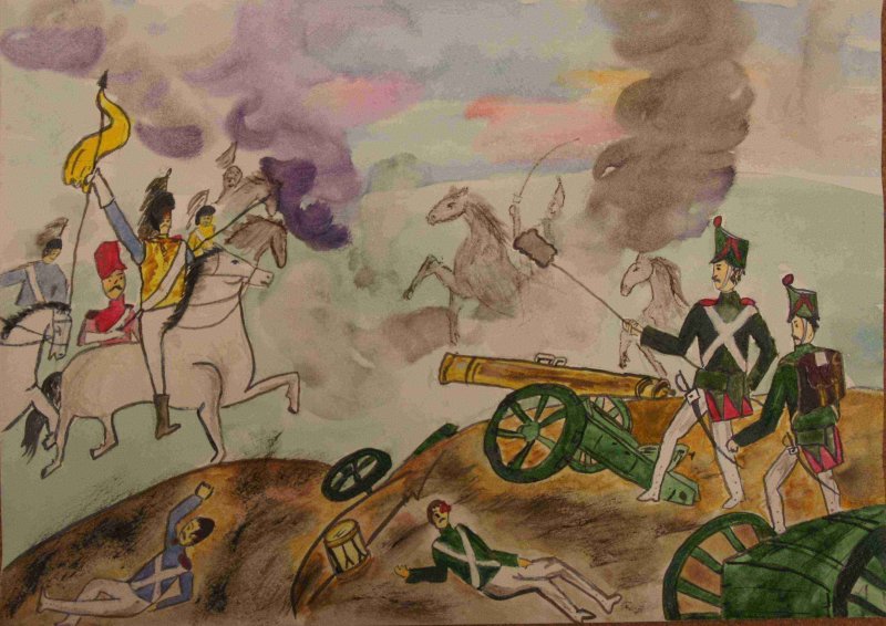 Бородинское сражение 1812 карандашом