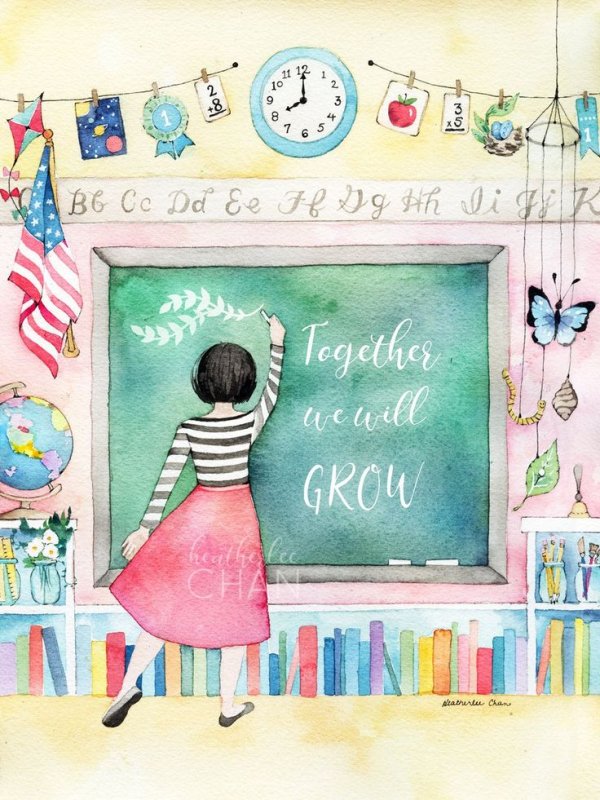 Рисунки на день учителя акварелью