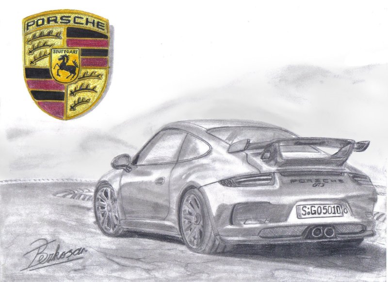 Porsche 911 gt3 рисунок