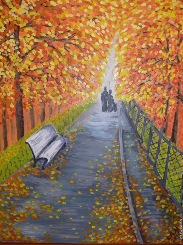 Рисование осенний парк