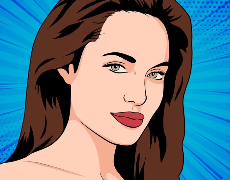 Pop Art portrait Анджелина Джоли