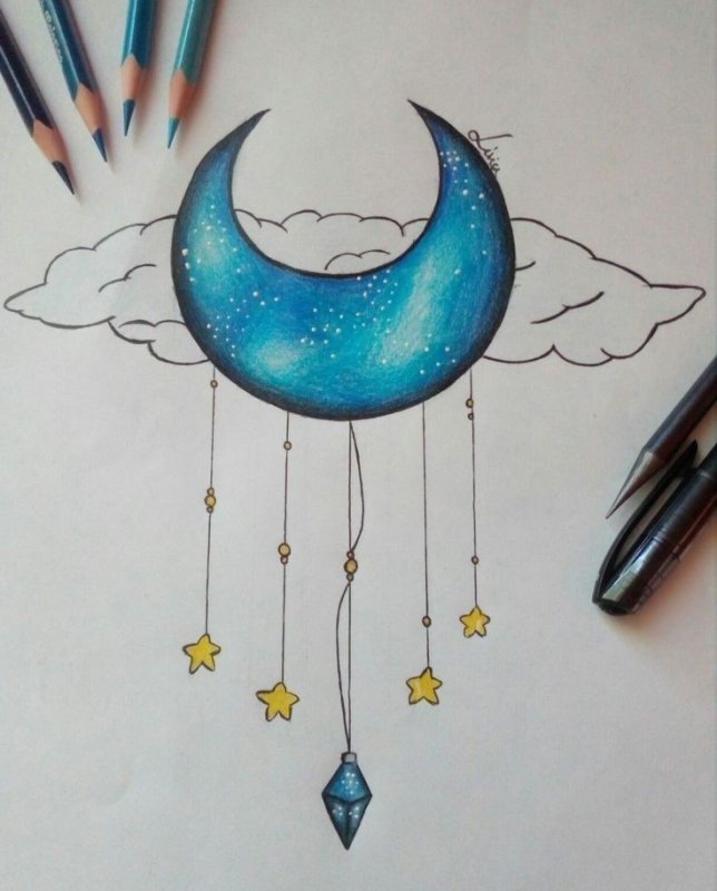 Рисунок космос для срисовки