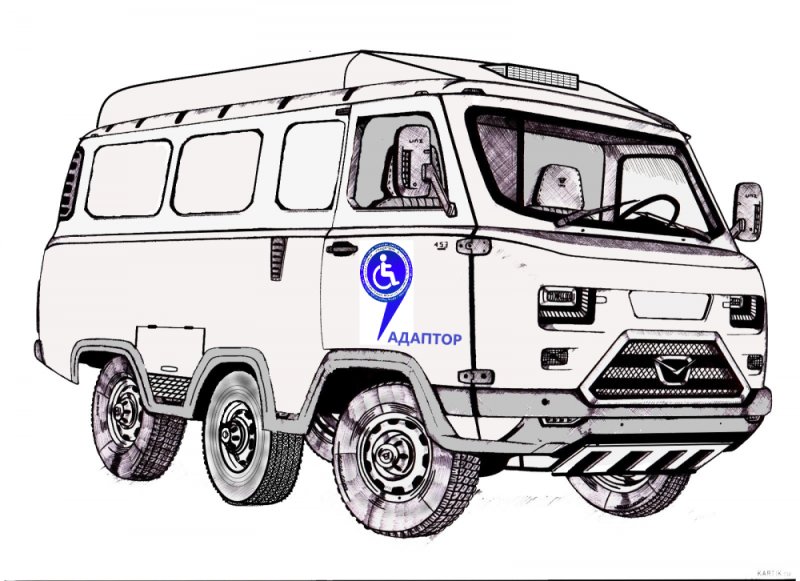 УАЗ 452 рисунок спереди