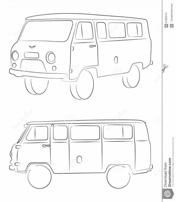 УАЗ 452 рисунок спереди