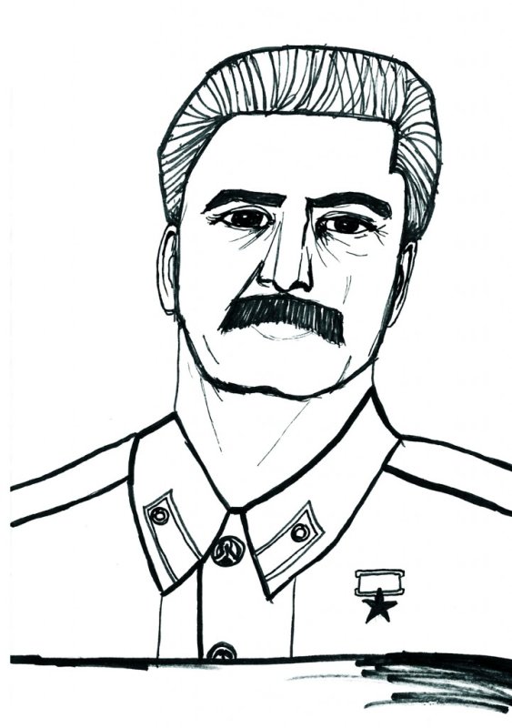 Сталин Иосиф Виссарионович рисунок карандашом