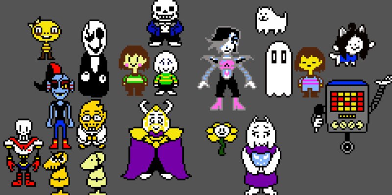 Undertale пиксельные персонажи