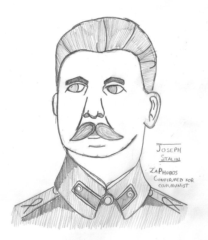 Сталин Иосиф Виссарионович рисунок карандашом