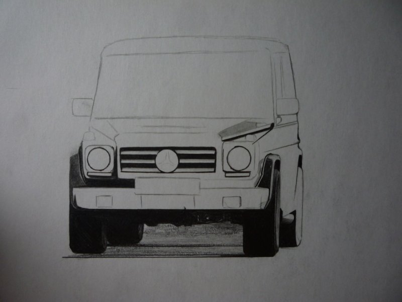 Мерседес g 55 АМГ карандашом
