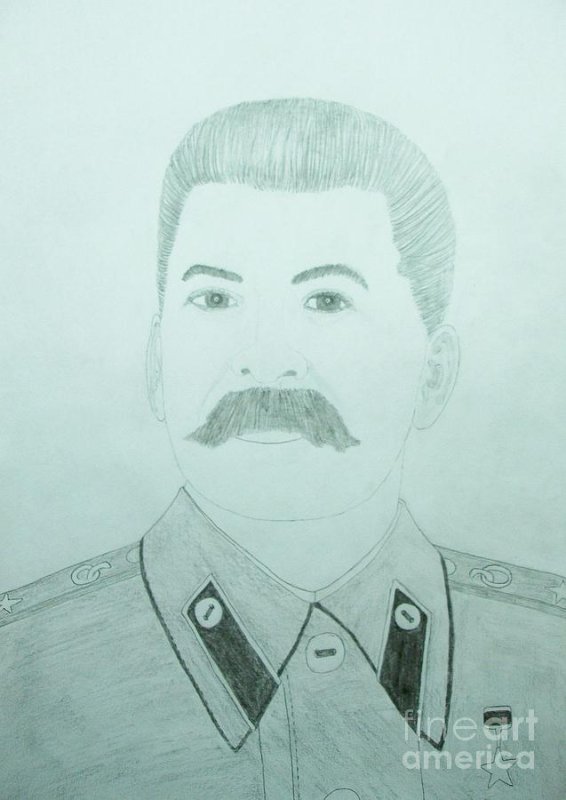 Иосиф Виссарионович Сталин рисунок поэтапно