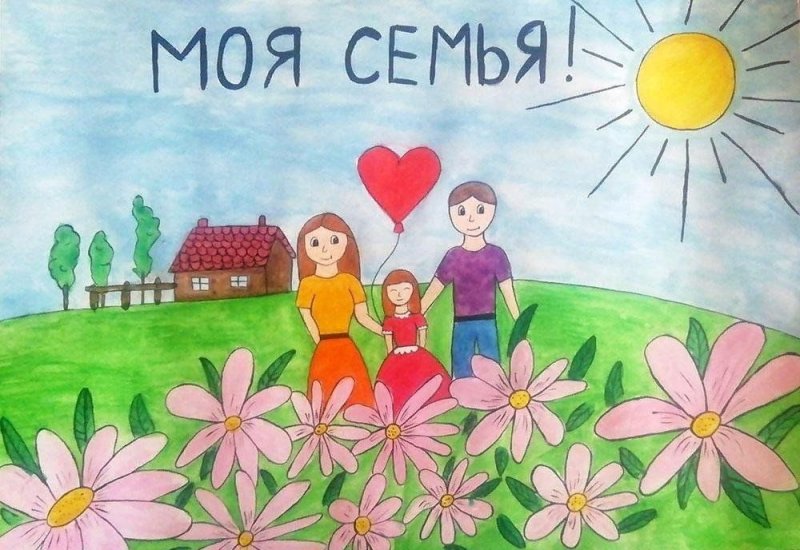 Рисунки детей на тему моя семья