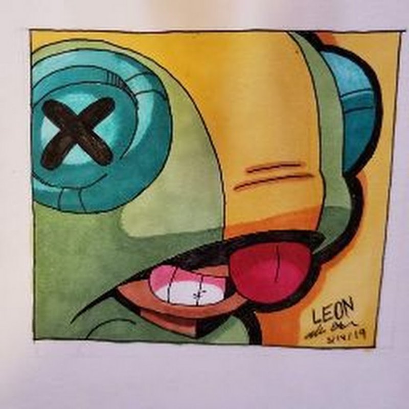 Леон из БРАВЛ старса для срисовки