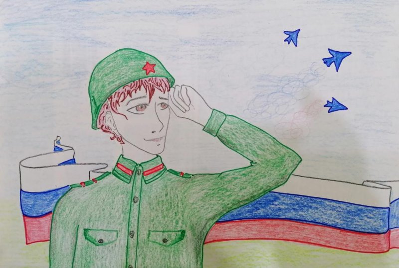 Российский солдат рисунок