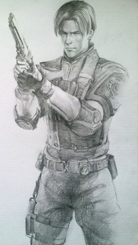 Леон Кеннеди Resident Evil 4 рисунок