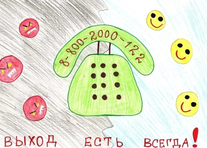 Детские рисунки на тему телефон доверия