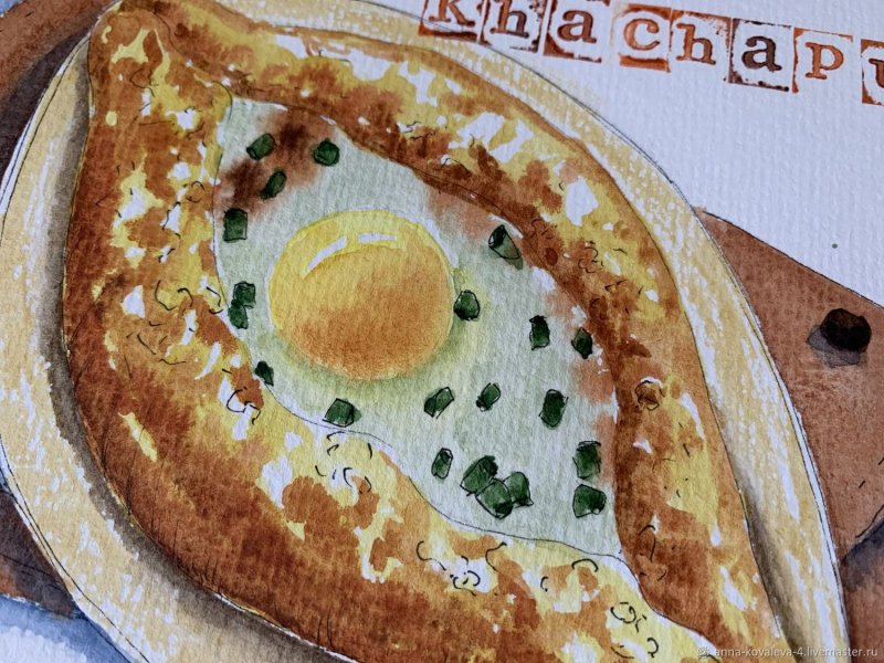 Хачапури линейный рисунок