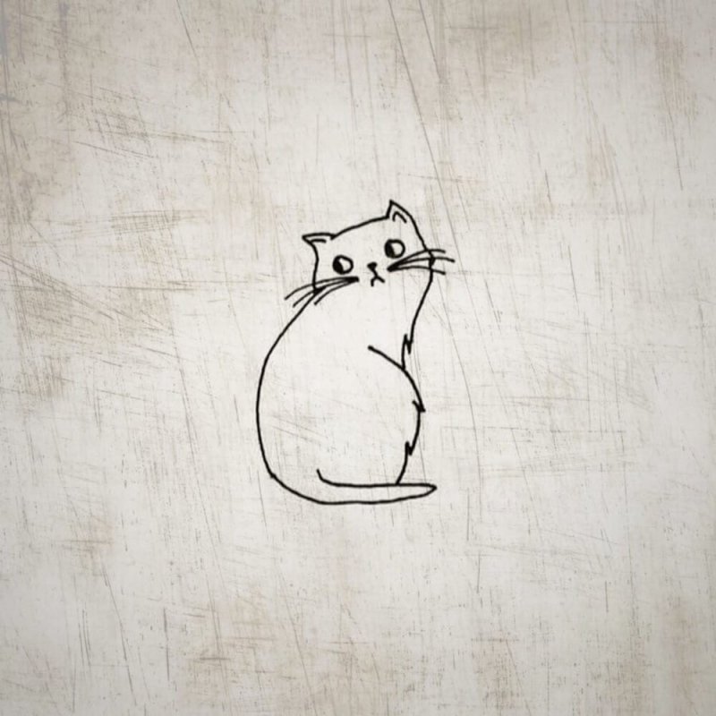 Котик рисунок Минимализм