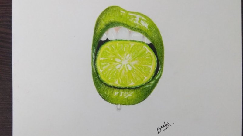 Губы с лаймом