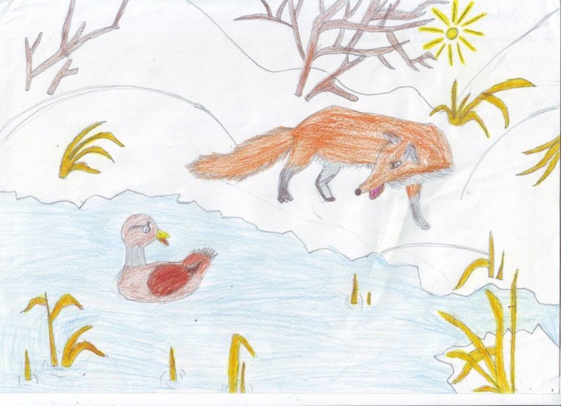 Д.Н.Мамина-Сибиряка «серая шейка» рисование