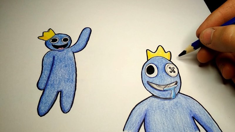Синий Радужный друг рисовать