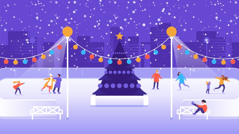 Новогодний каток вектор
