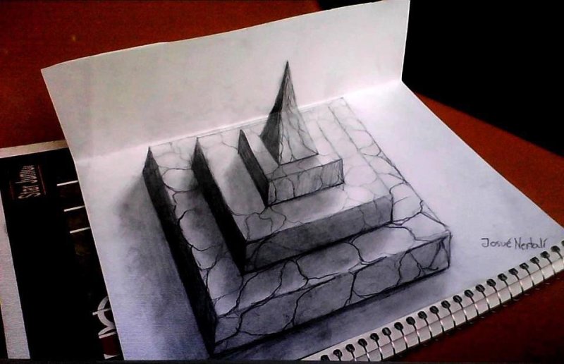 3 д рисунок на бумаге карандашом