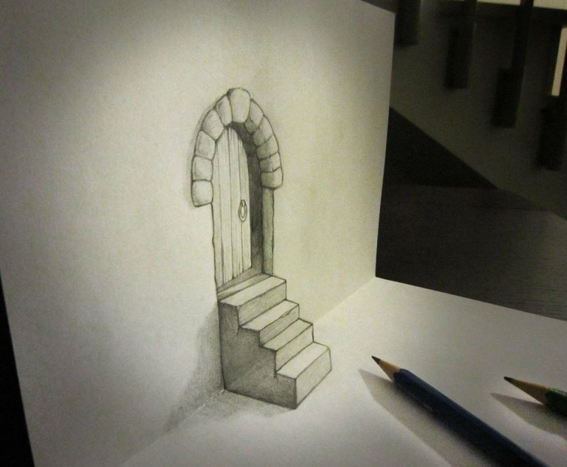 Трехмерные рисунки карандашом