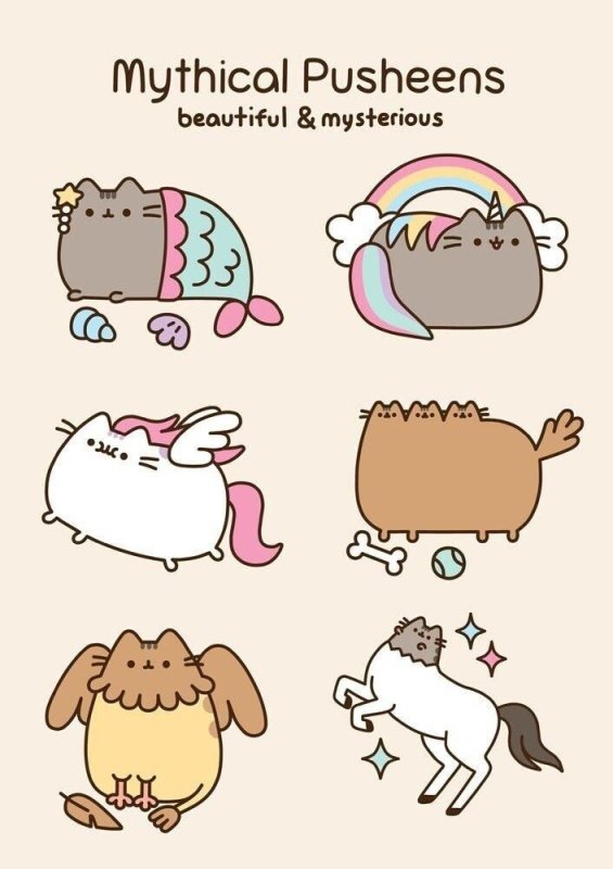 Милые рисунки кота Пушина