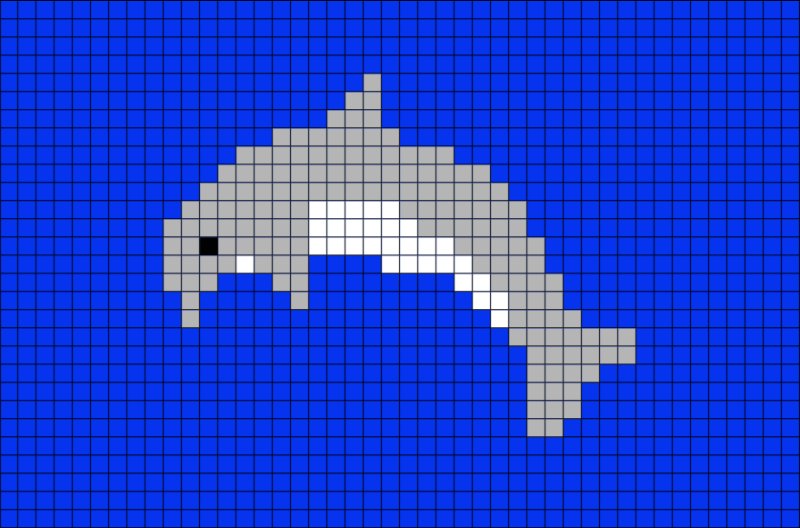 Рисунок дельфина по клеточкам