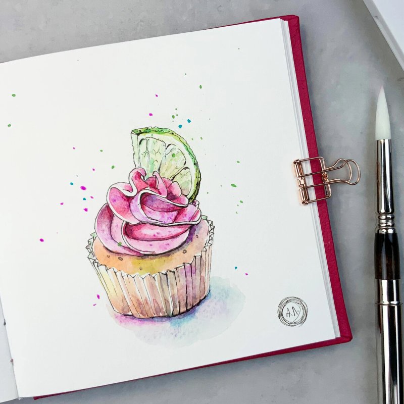 Фуд скетч акварель