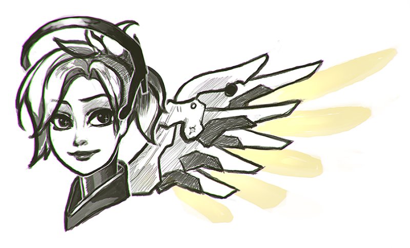 овервотч рисунки карандашом