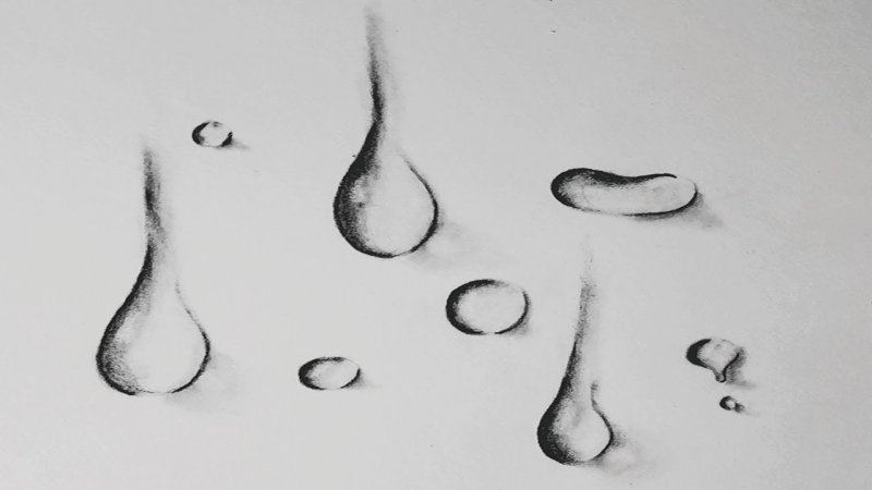Капля воды рисунок карандашом
