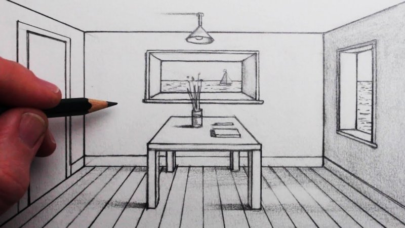 Рисование интерьера с детьми