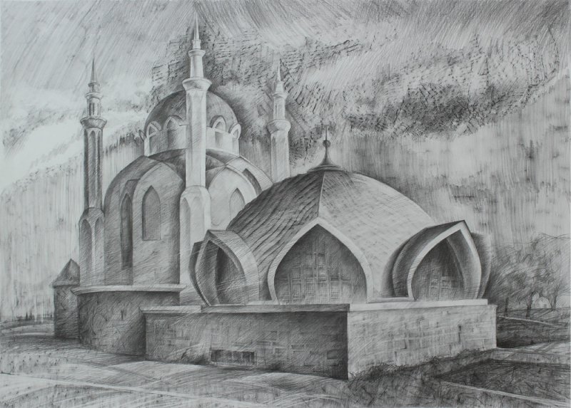 Мечеть рисунок карандашом