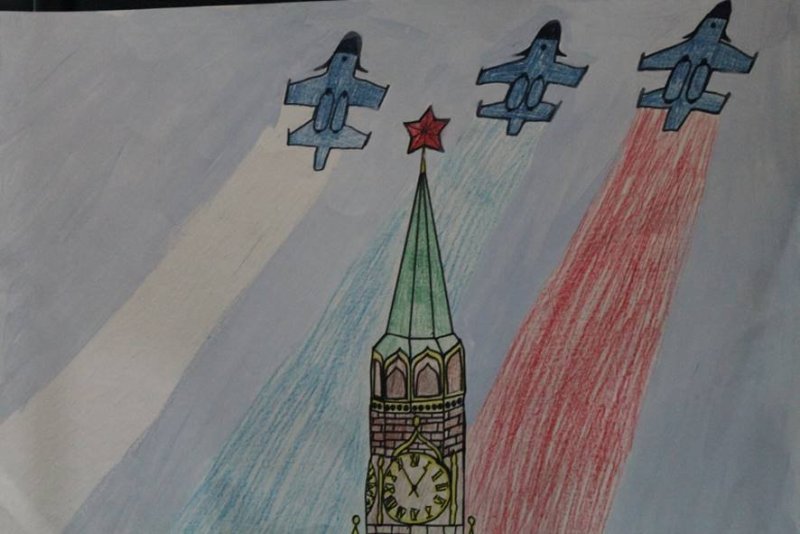 Рисунок на тему парад Победы