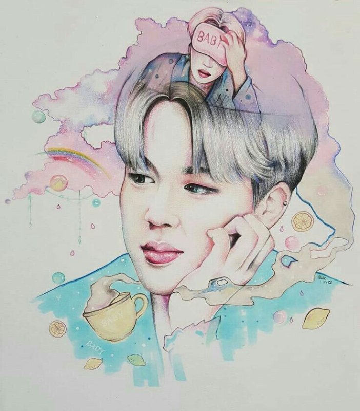 Портрет Чимина акварелью