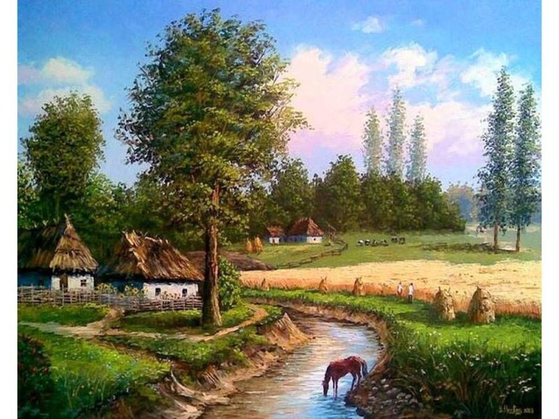 Картины с изображением деревни